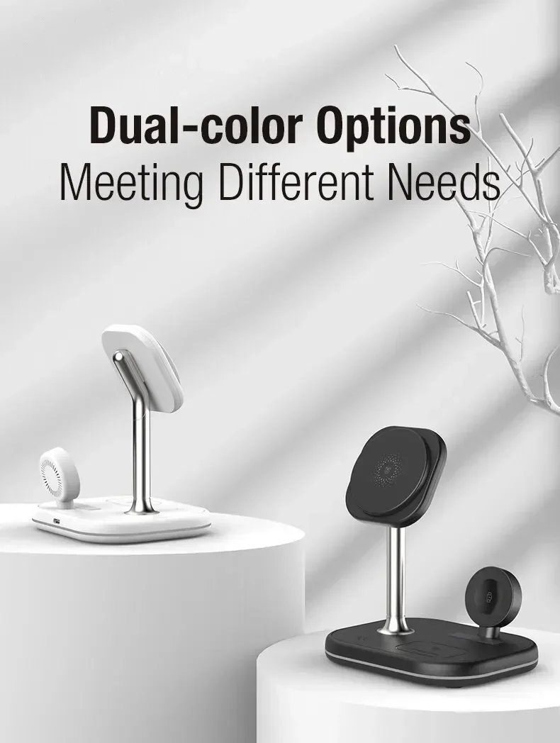 3 In 1 Magnetic Wireless Charger Stand For Magsafe iPhone 16 15 14 13 Pro Max Apple Watch 9 8 AirPods Pro Fast Charging Station