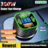 UYUXIO USB C Car Phone Charger Dual PD 4 in 1 with Voltage Display Super Fast Charge Adapter for iPhone Xiaomi Oppo Vivo Samsung