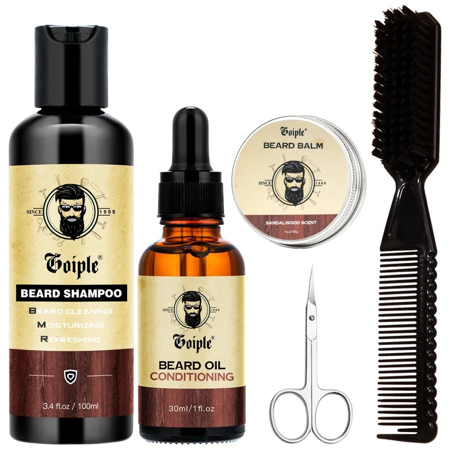 GOIPLE Beard Growth Care Kit Moustache Shampoo Conditioning Oil Deep Clean Wash Moisturizing Whiskers Balm Smoothing Products GOIPLE Beard Growth Care Kit Moustache Shampoo Conditioning Oil Deep Clean Wash Moisturizing Whiskers Balm Smoothing Products