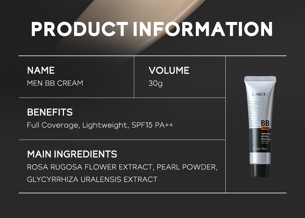 Men's BB Cream-Full Coverage Long-Lasting Waterproof Men's Concealer Natural Color Suitable for Gifts for Men's Christmas Gifts