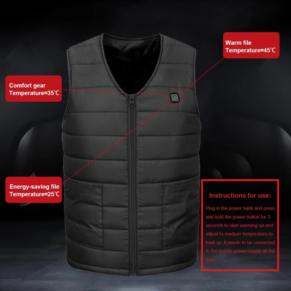 Chaleco calefactable inteligente USB recargable unisex | Ropa térmica invie - Imagen 4