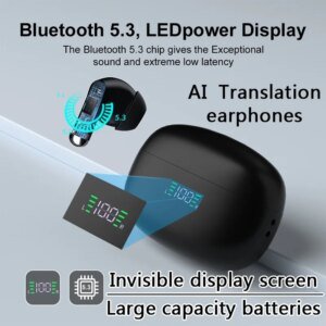 2024 NEW Translation Headphones 144Languages Instant Translate Smart Voice Translator Wireless Bluetooth AI Translator Earphone