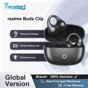 Global Version realme Buds Clip Earphone Titanium-Fit Design 5.3g Paper-Light NextBass Algorithm Al Translator Powerful Sound