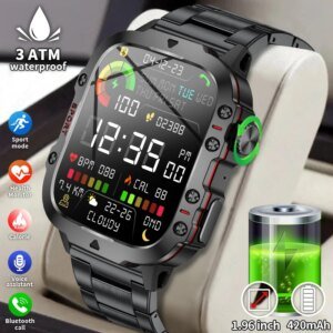 LIGE New Rugged Military GPS Smartwatch Men Bluetooth Call Health Monitorin