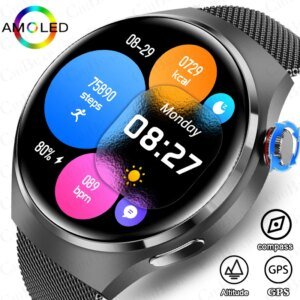 GT4 Pro GPS NEC Sport Smart Watch Men Heart rate AMOLED Screen Women Health Bluetooth call Waterproof Fitness Smartwatch 2025New