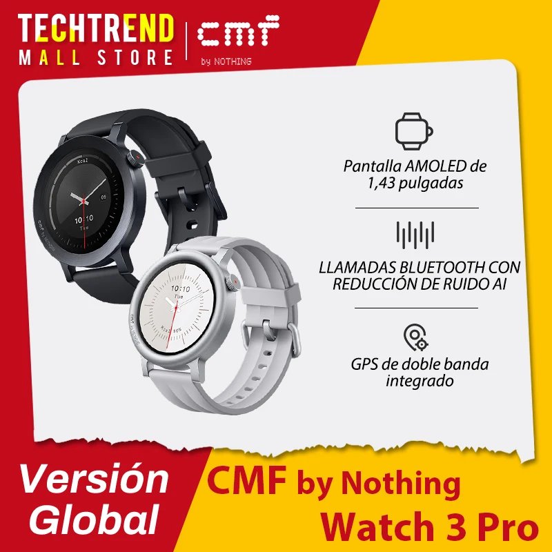 【Brand+】CMF BY NOTHING Watch 3 Pro Smart Watch 1.43"AMOLED Dual-Band GPS & 130+ Sport Modes Bluetooth Call