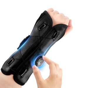 Wrist Brace Support with Metal Splint Carpal Tunnel Wrist Bandages Adjustable Button, Left Right Hand Stabilizer For Pain Relief