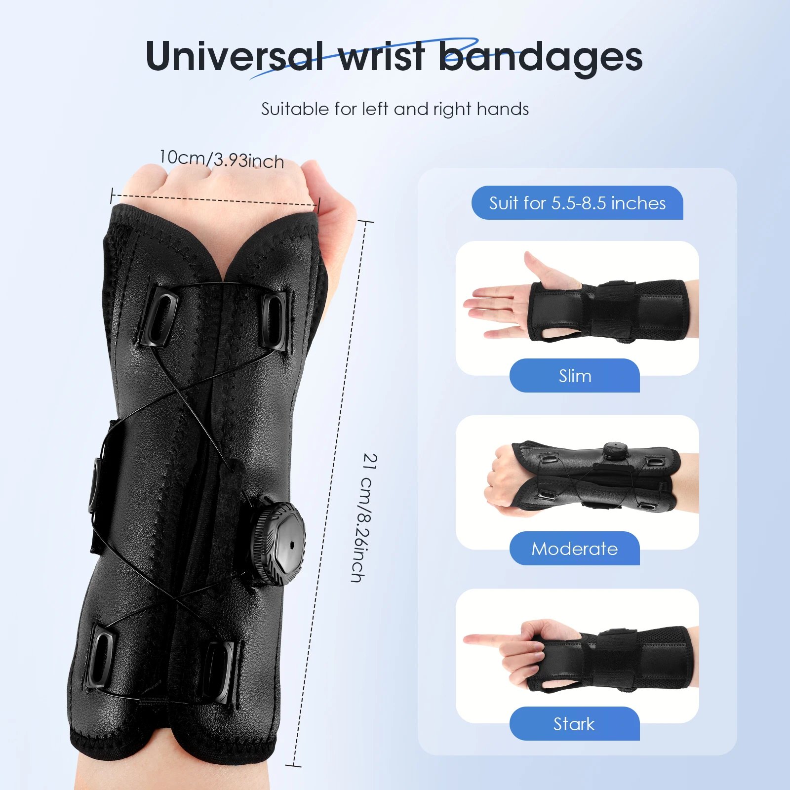 Wrist Brace Support with Metal Splint Carpal Tunnel Wrist Bandages Adjustab - Imagen 3