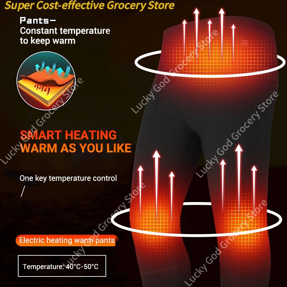Self — heating Jackets Heated Thermal Underwear Men USB Electric Heated Ski - Imagen 3