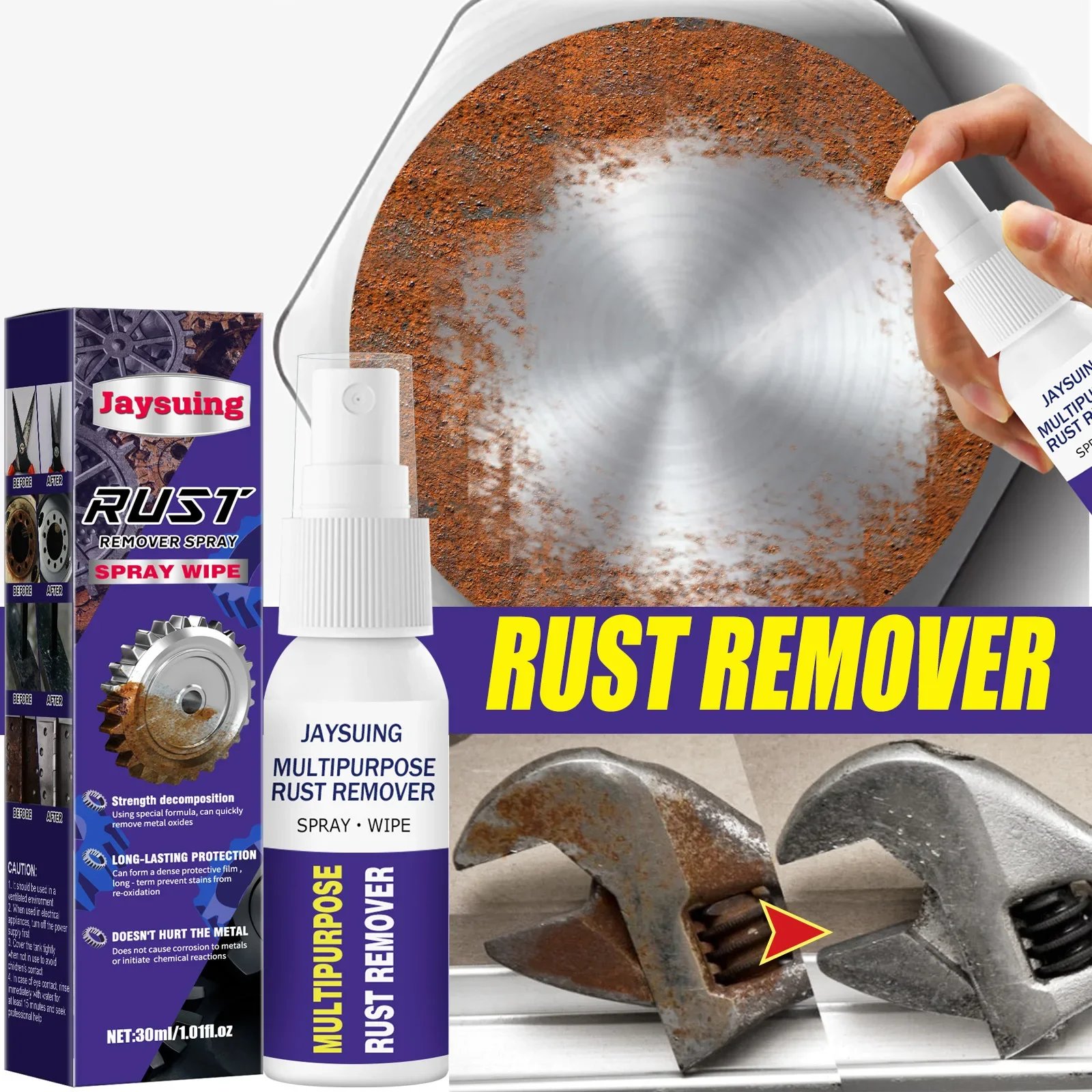 Metal Rust Remover Spray Metal Surface Paint Car Maintenance Iron Powder Cleaning Super Stainless Steel Rust RemoverCleaner - Image 2