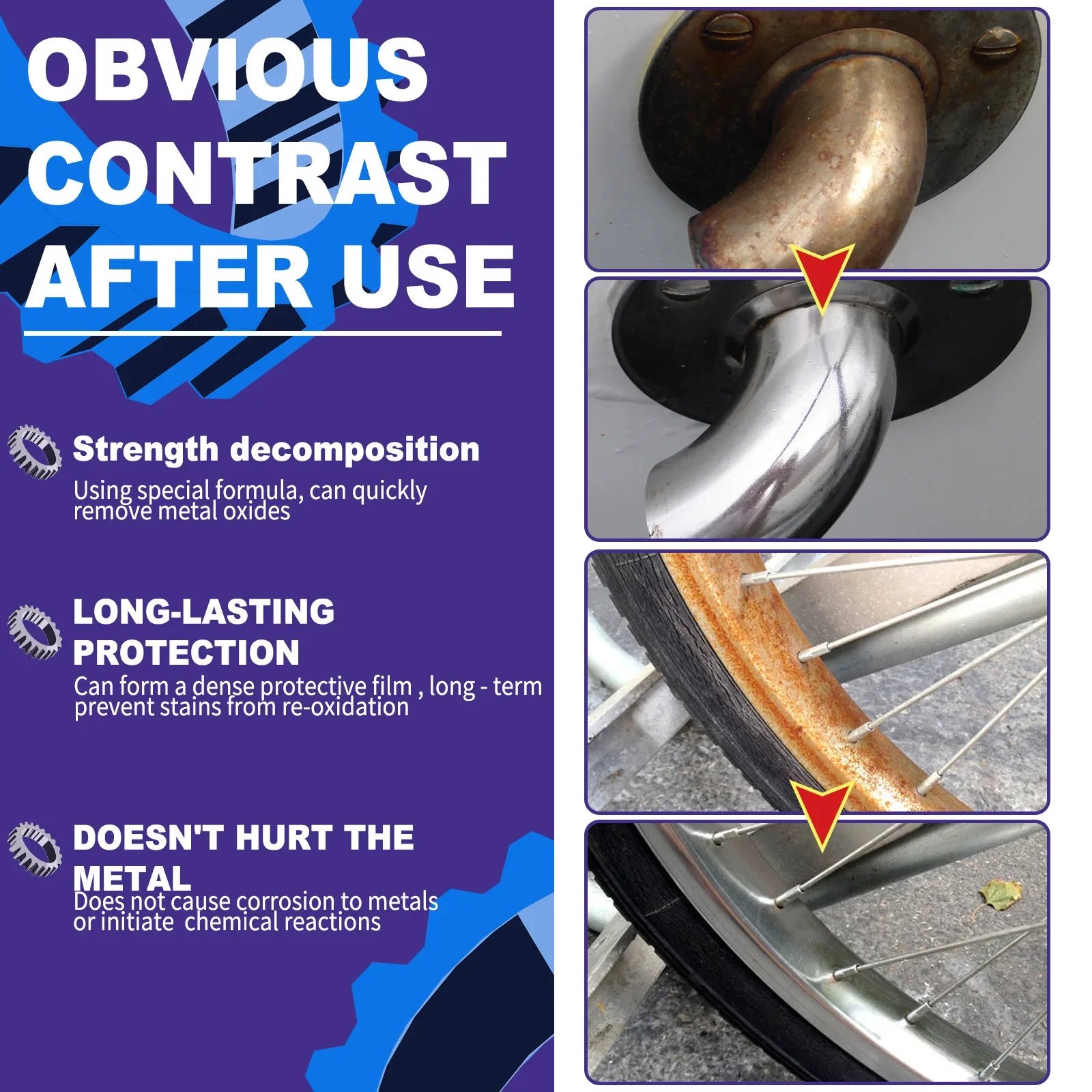 Metal Rust Remover Spray Metal Surface Paint Car Maintenance Iron Powder Cleaning Super Stainless Steel Rust RemoverCleaner - Image 4