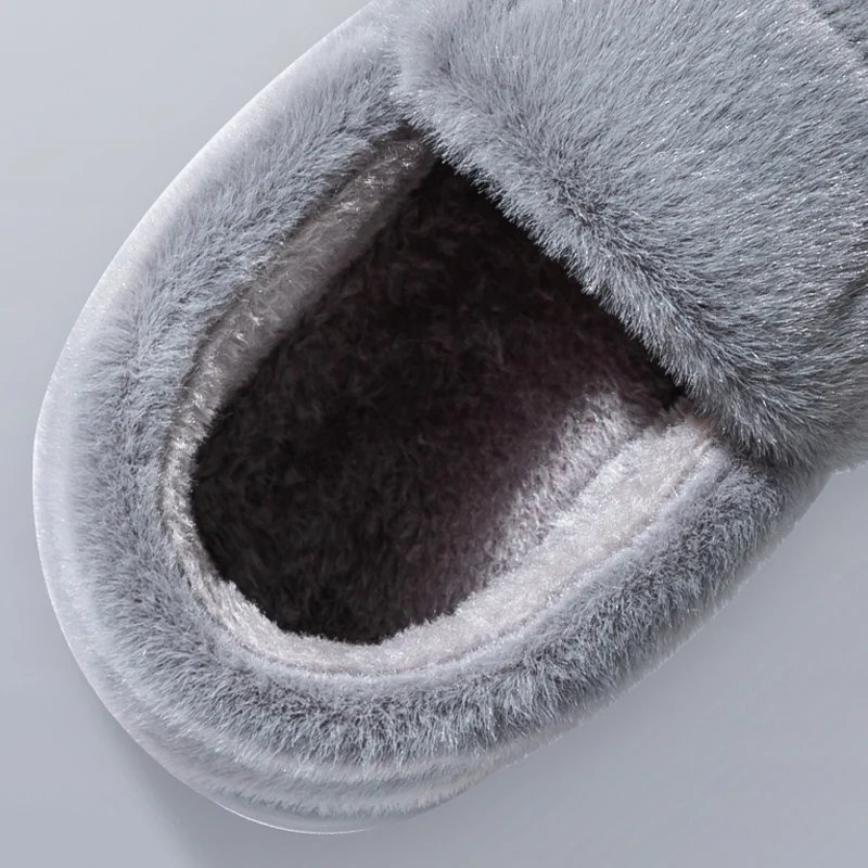 Men's slippers Winter Solid Color Wrap Heels Plush Slippers Non-slip Warm Women Men Home Casual Cotton Shoes Big Size 50 51 - Image 5