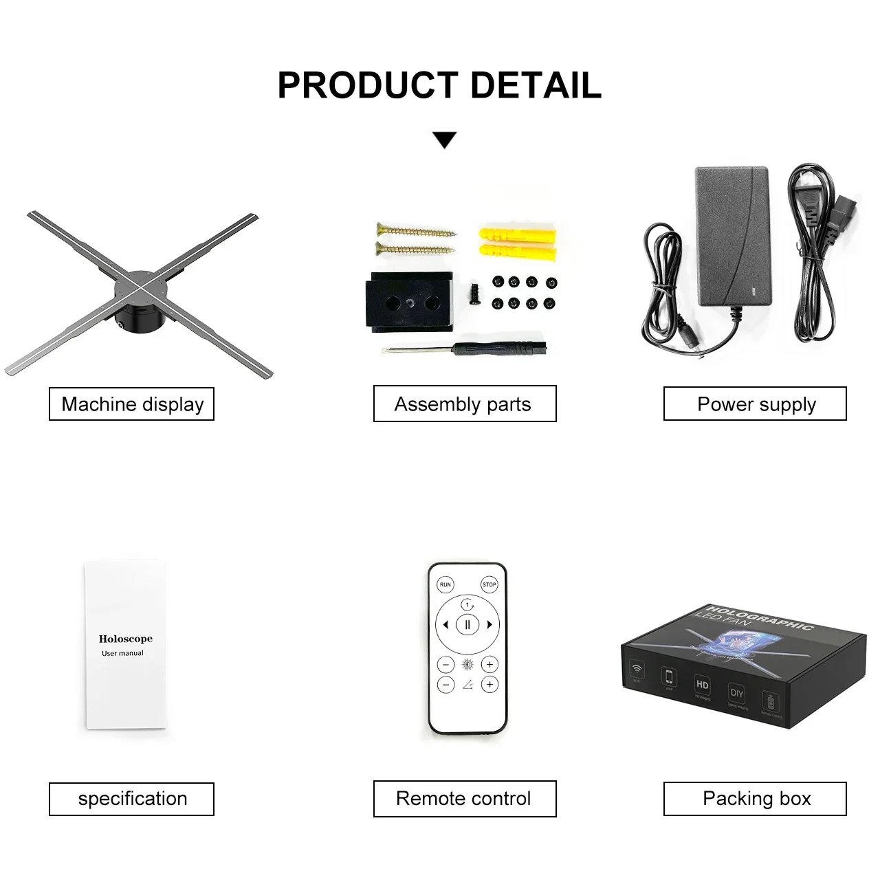 62cm 3D Hologram Projector Fan Wifi Display Business Advertising Logo Light Holographic Lamp Projectors Support Image Video