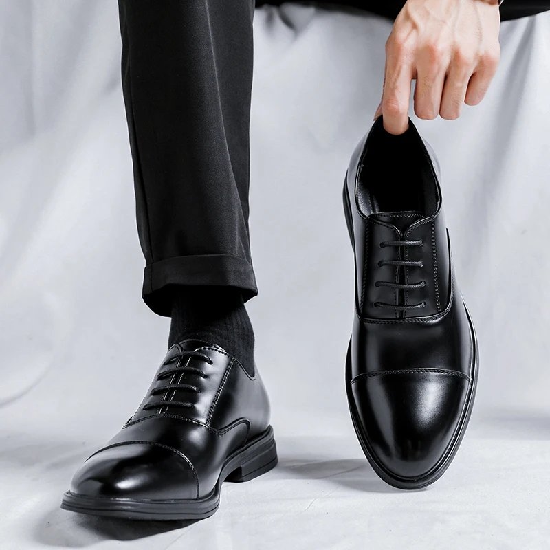 Dress Shoes for Men Black Wedding Party Office Business Shoes Luxury Office Business Wedding Formal Lace-Up Oxford