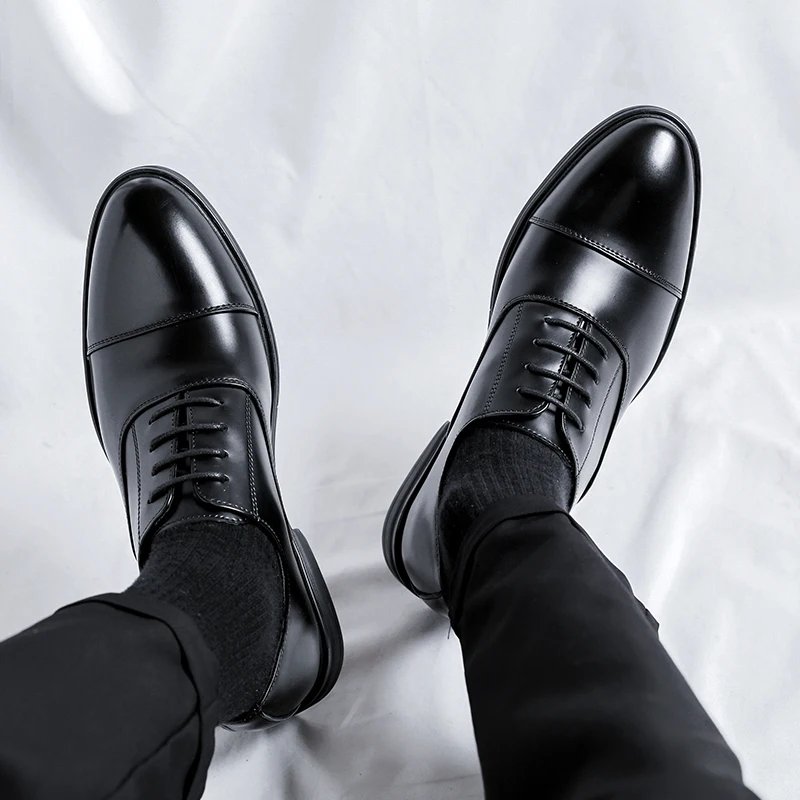 Dress Shoes for Men Black Wedding Party Office Business Shoes Luxury Office Business Wedding Formal Lace-Up Oxford