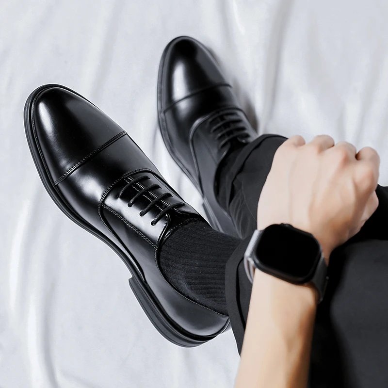 Dress Shoes for Men Black Wedding Party Office Business Shoes Luxury Office Business Wedding Formal Lace-Up Oxford