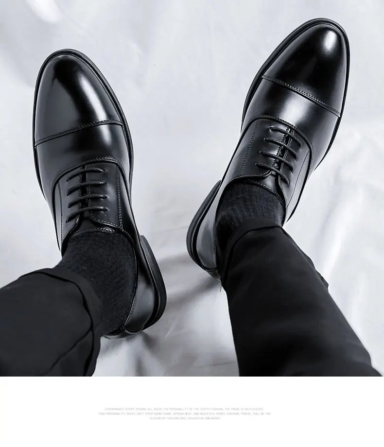 Dress Shoes for Men Black Wedding Party Office Business Shoes Luxury Office Business Wedding Formal Lace-Up Oxford