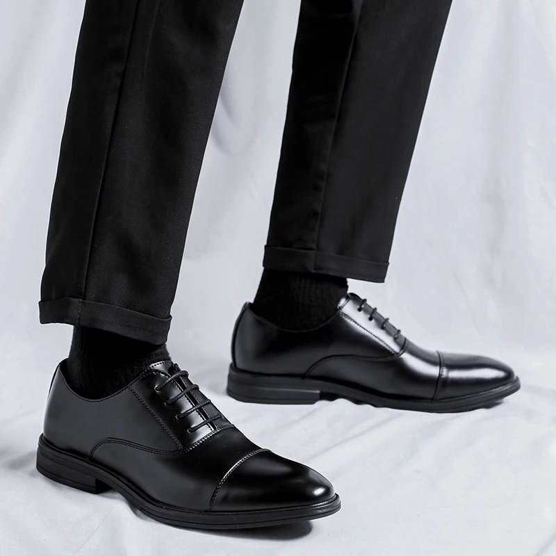 Dress Shoes for Men Black Wedding Party Office Business Shoes Luxury Office Business Wedding Formal Lace-Up Oxford