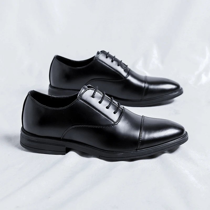 Dress Shoes for Men Black Wedding Party Office Business Shoes Luxury Office Business Wedding Formal Lace-Up Oxford
