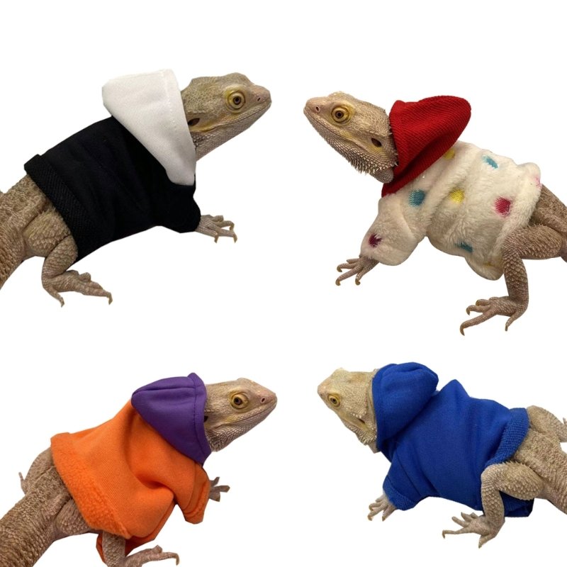 Bearded Dragon Clothes Costume Accessories Apparel Clothing Hand-made Warm Coat Hoodies Jackets for Small Animal Geckos