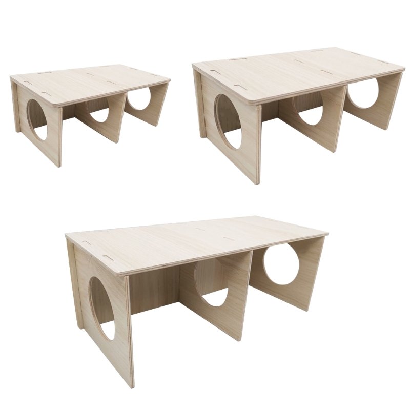 Hamster House Wood Hideout Chamber Natural Wood Nest Habitat for Gerbils Hamsters Natural Materials Guinea-Pigs