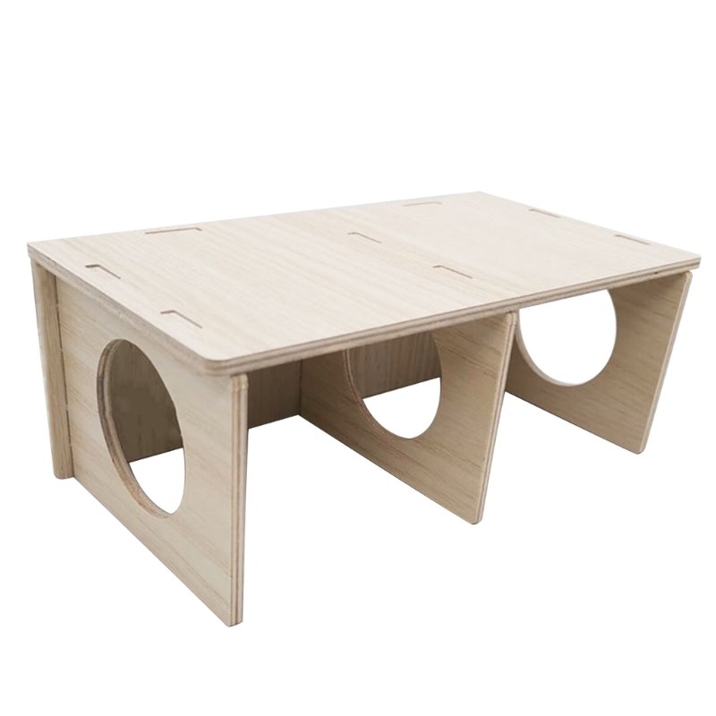 Hamster House Wood Hideout Chamber Natural Wood Nest Habitat for Gerbils Hamsters Natural Materials Guinea-Pigs