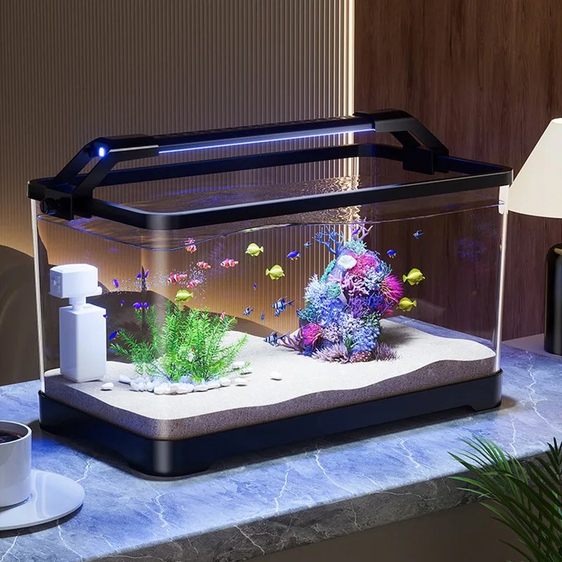 Acrylic Aquariums Small Fish Tank Household Desktop Decoration Fishbowl Transparent Aquarium Fish Breeder Box with Light Acrylic Aquariums Small Fish Tank Household Desktop Decoration Fishbowl Transparent Aquarium Fish Breeder Box with Light