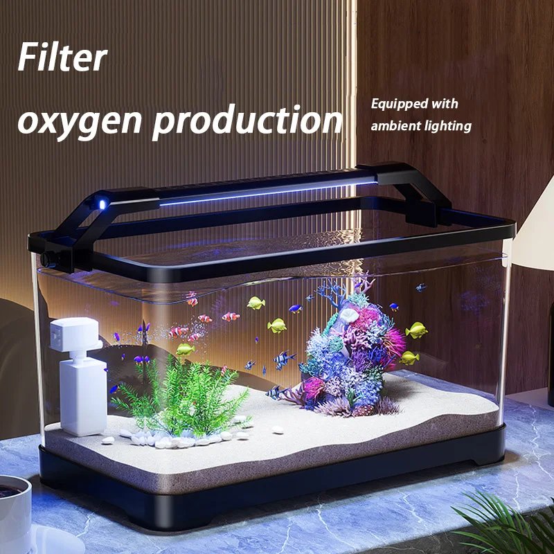 Acrylic Aquariums Small Fish Tank Household Desktop Decoration Fishbowl Transparent Aquarium Fish Breeder Box with Light Acrylic Aquariums Small Fish Tank Household Desktop Decoration Fishbowl Transparent Aquarium Fish Breeder Box with Light