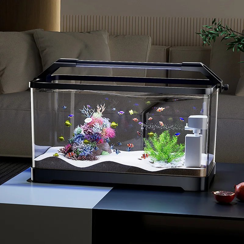 Acrylic Aquariums Small Fish Tank Household Desktop Decoration Fishbowl Transparent Aquarium Fish Breeder Box with Light Acrylic Aquariums Small Fish Tank Household Desktop Decoration Fishbowl Transparent Aquarium Fish Breeder Box with Light