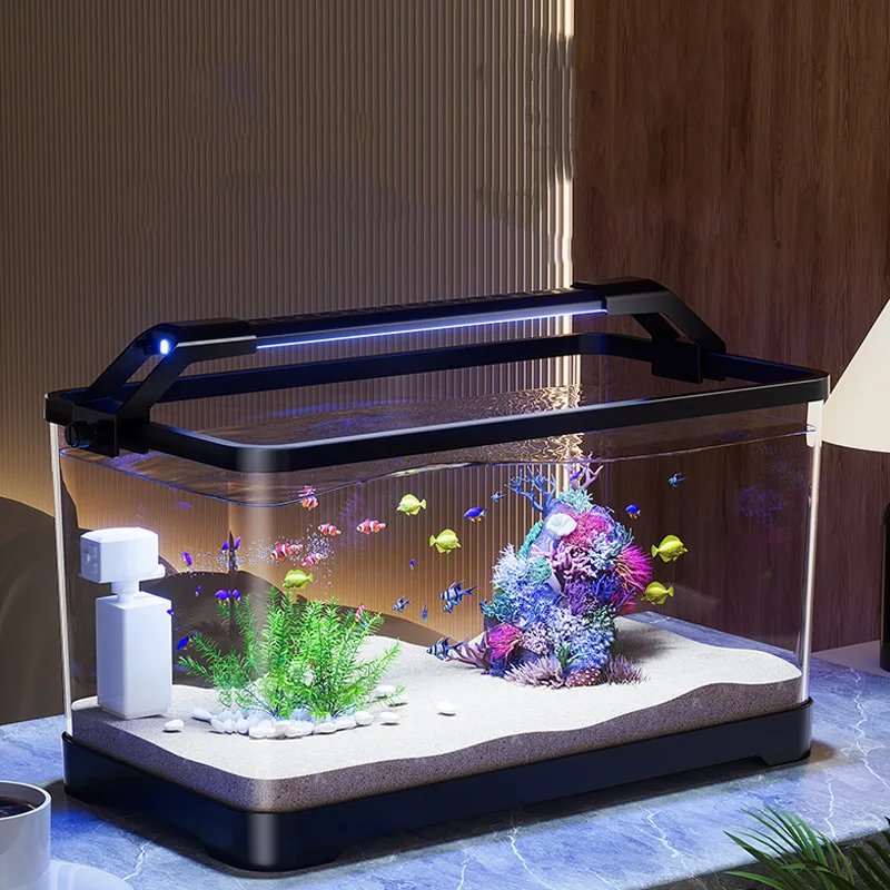 Acrylic Aquariums Small Fish Tank Household Desktop Decoration Fishbowl Transparent Aquarium Fish Breeder Box with Light Acrylic Aquariums Small Fish Tank Household Desktop Decoration Fishbowl Transparent Aquarium Fish Breeder Box with Light