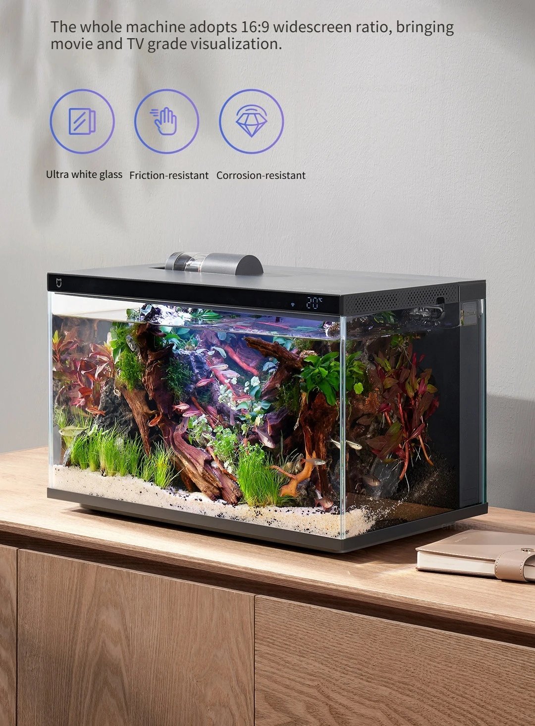 Mijia Smart Fish Tank MYG100 Work with Mijia APP Mobile Controlled Remote Feeding Smart Lighting System Light Aquarium