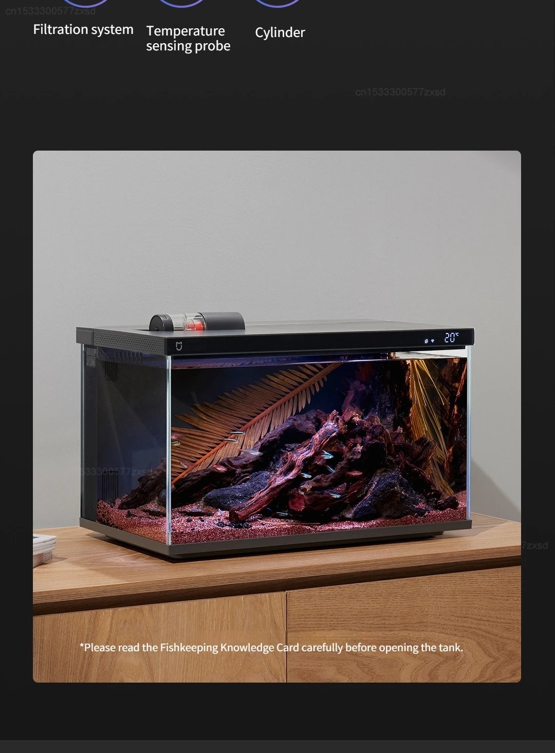 Mijia Smart Fish Tank MYG100 Work with Mijia APP Mobile Controlled Remote Feeding Smart Lighting System Light Aquarium