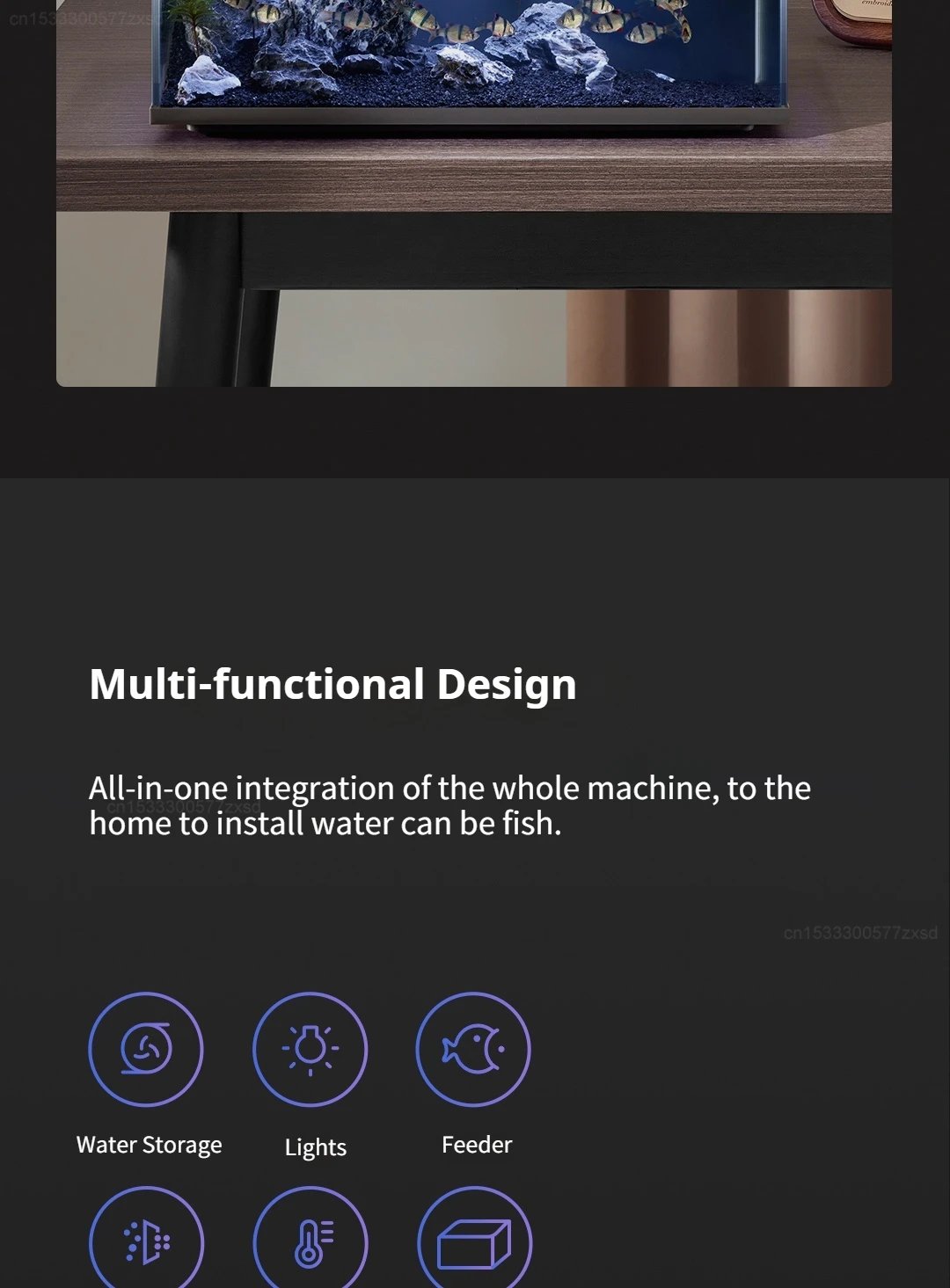 Mijia Smart Fish Tank MYG100 Work with Mijia APP Mobile Controlled Remote Feeding Smart Lighting System Light Aquarium