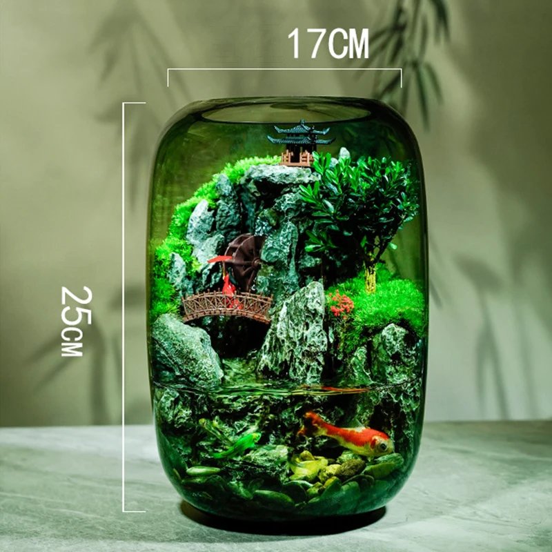 Glass Aquariums Ecological Hydroponics Plant Bottle Small Desktop Decoration Fish Tank Multi-functional Landscape Aquariums