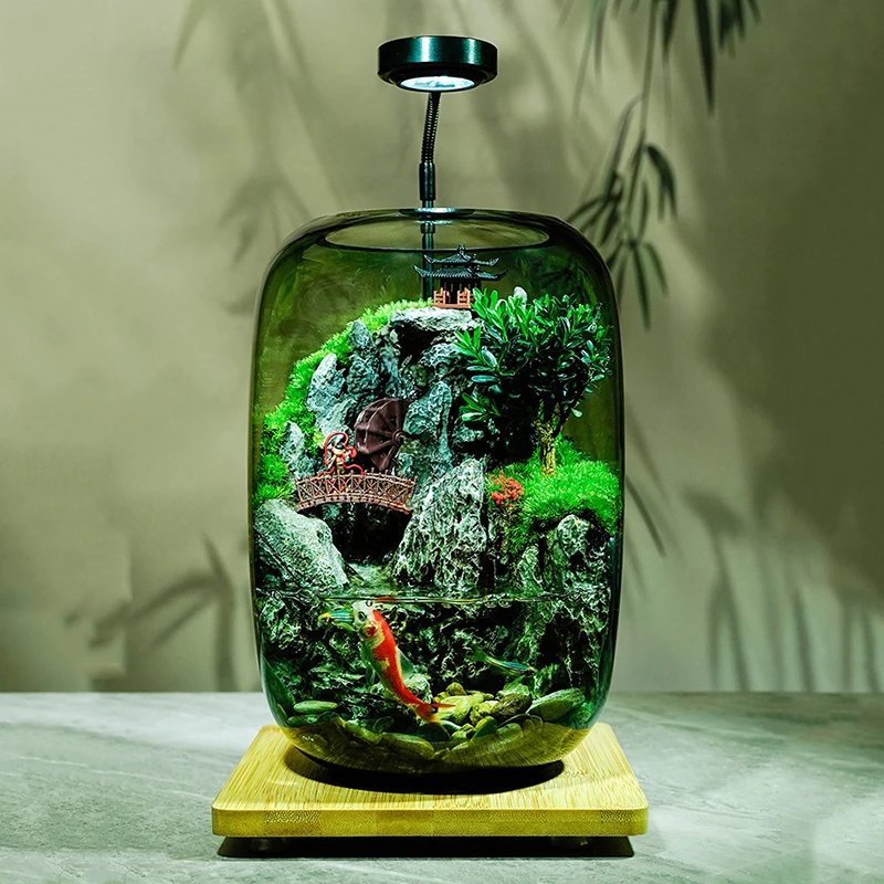 Glass Aquariums Ecological Hydroponics Plant Bottle Small Desktop Decoration Fish Tank Multi-functional Landscape Aquariums
