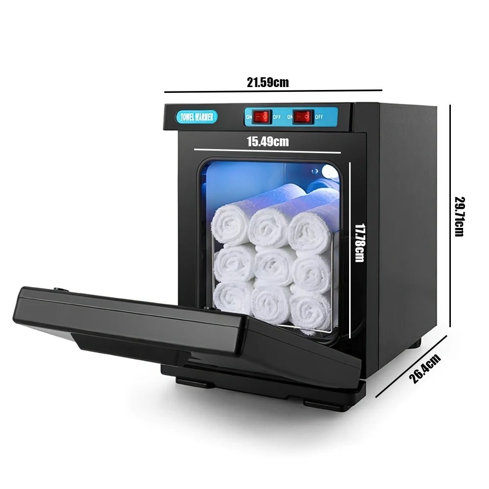 Gabinete calentador de toallas calientes UV Calentador de toallas caliente pequeño 5L 360 °   Calentamiento 6-8 Toallas Calentamiento rápido para spa facial Peluquería Salón de belleza