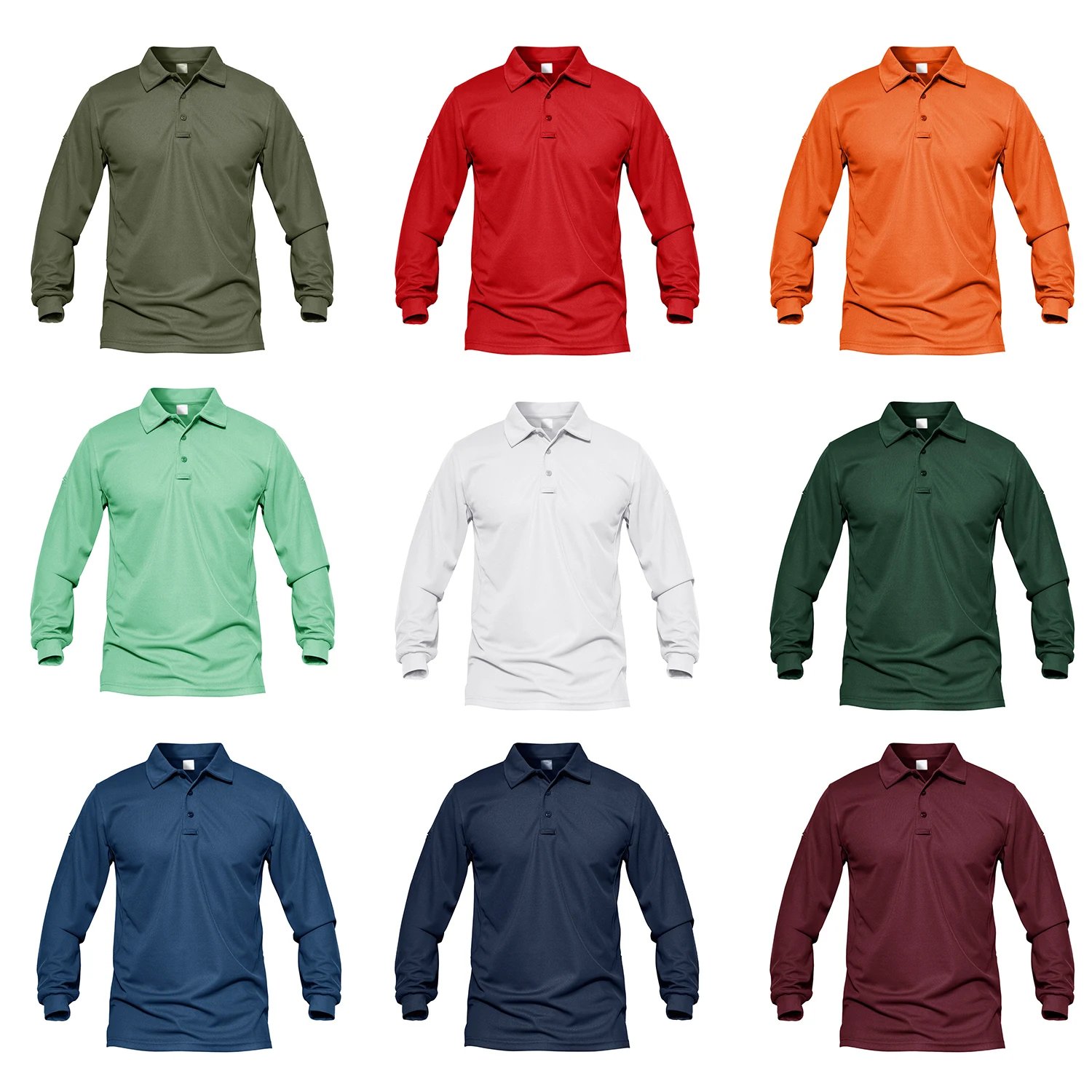 TACVASEN, camisetas para exteriores para hombre, Polos de trabajo, camisetas de verano de secado rápido, camisetas de Golf ligeras de manga larga, camisetas