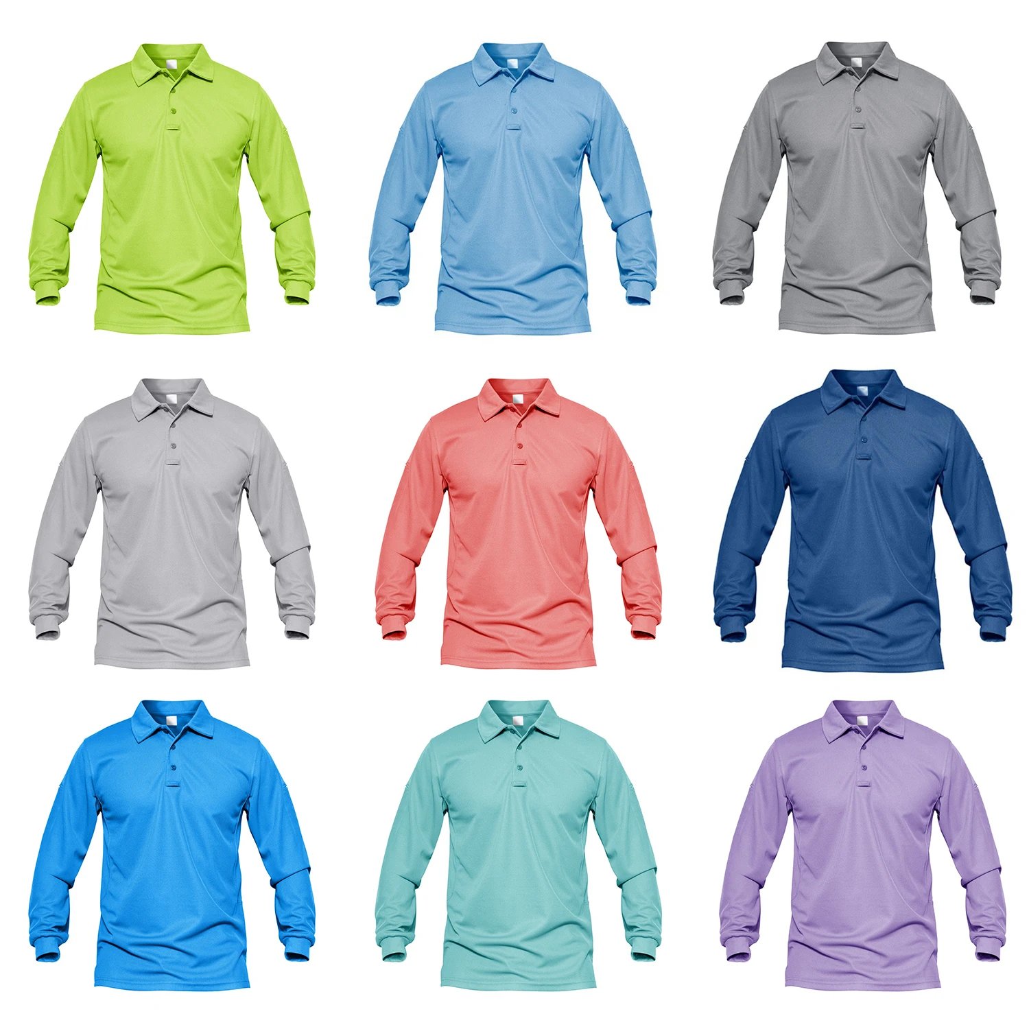 TACVASEN, camisetas para exteriores para hombre, Polos de trabajo, camisetas de verano de secado rápido, camisetas de Golf ligeras de manga larga, camisetas