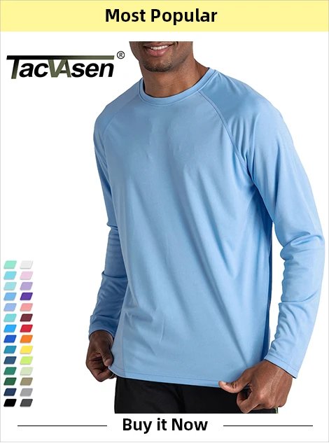 TACVASEN, camisetas para exteriores para hombre, Polos de trabajo, camisetas de verano de secado rápido, camisetas de Golf ligeras de manga larga, camisetas