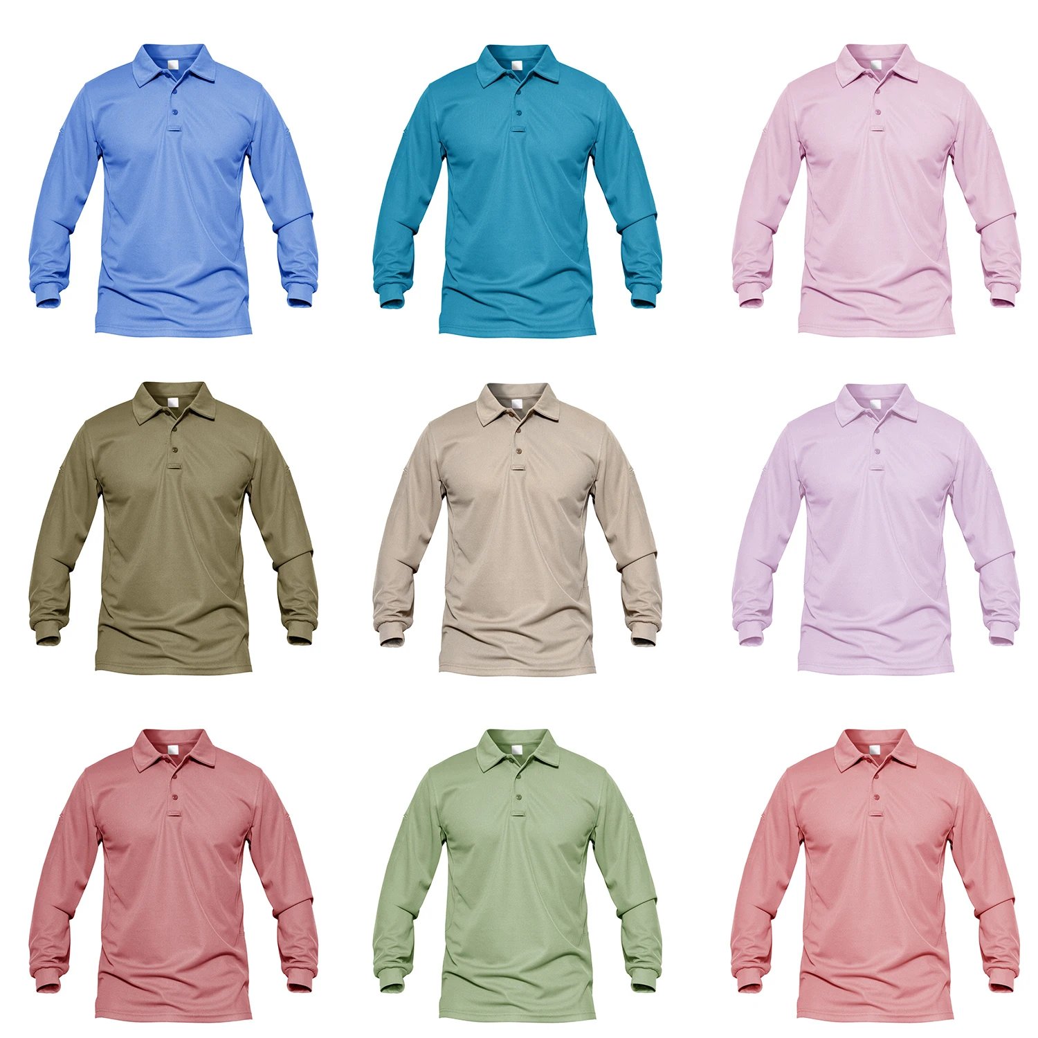 TACVASEN, camisetas para exteriores para hombre, Polos de trabajo, camisetas de verano de secado rápido, camisetas de Golf ligeras de manga larga, camisetas