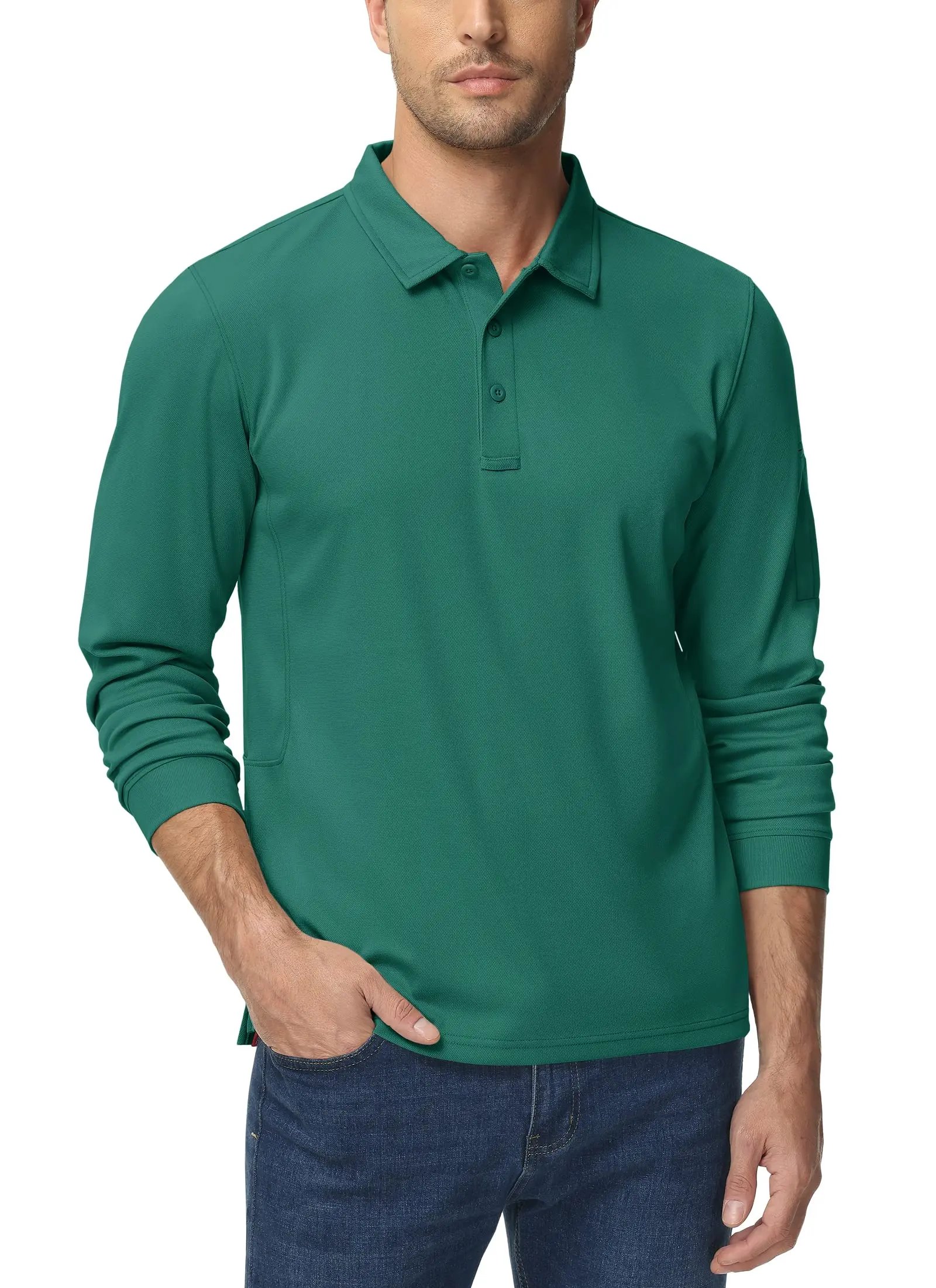 TACVASEN, camisetas para exteriores para hombre, Polos de trabajo, camisetas de verano de secado rápido, camisetas de Golf ligeras de manga larga, camisetas