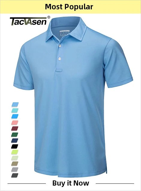 TACVASEN, camisetas para exteriores para hombre, Polos de trabajo, camisetas de verano de secado rápido, camisetas de Golf ligeras de manga larga, camisetas