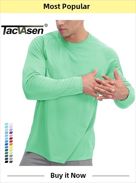 TACVASEN, camisetas para exteriores para hombre, Polos de trabajo, camisetas de verano de secado rápido, camisetas de Golf ligeras de manga larga, camisetas