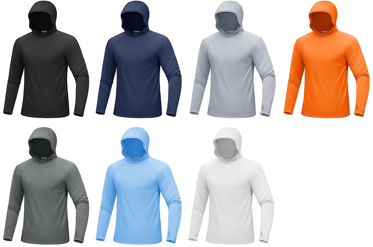 TACVASEN UPF 50+ Camisetas con capucha para hombre, camisas de sol con bloque UV de secado rápido, camiseta ligera con capucha para correr, camisetas de rendimiento de pesca