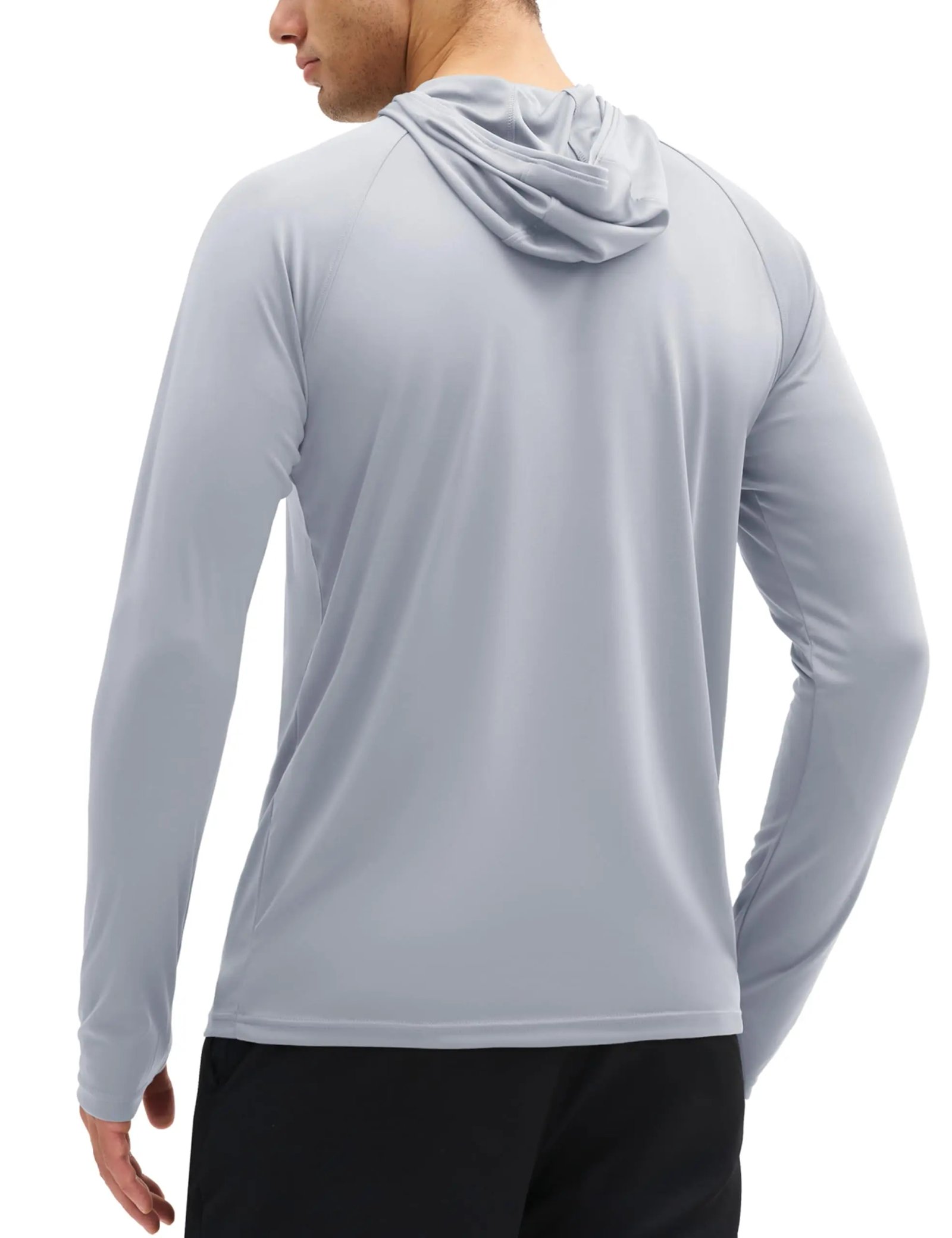 TACVASEN UPF 50+ Camisetas con capucha para hombre, camisas de sol con bloque UV de secado rápido, camiseta ligera con capucha para correr, camisetas de rendimiento de pesca