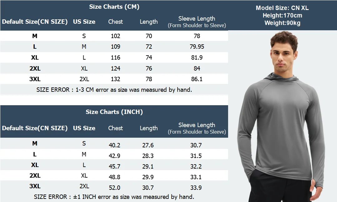 TACVASEN UPF 50+ Camisetas con capucha para hombre, camisas de sol con bloque UV de secado rápido, camiseta ligera con capucha para correr, camisetas de rendimiento de pesca