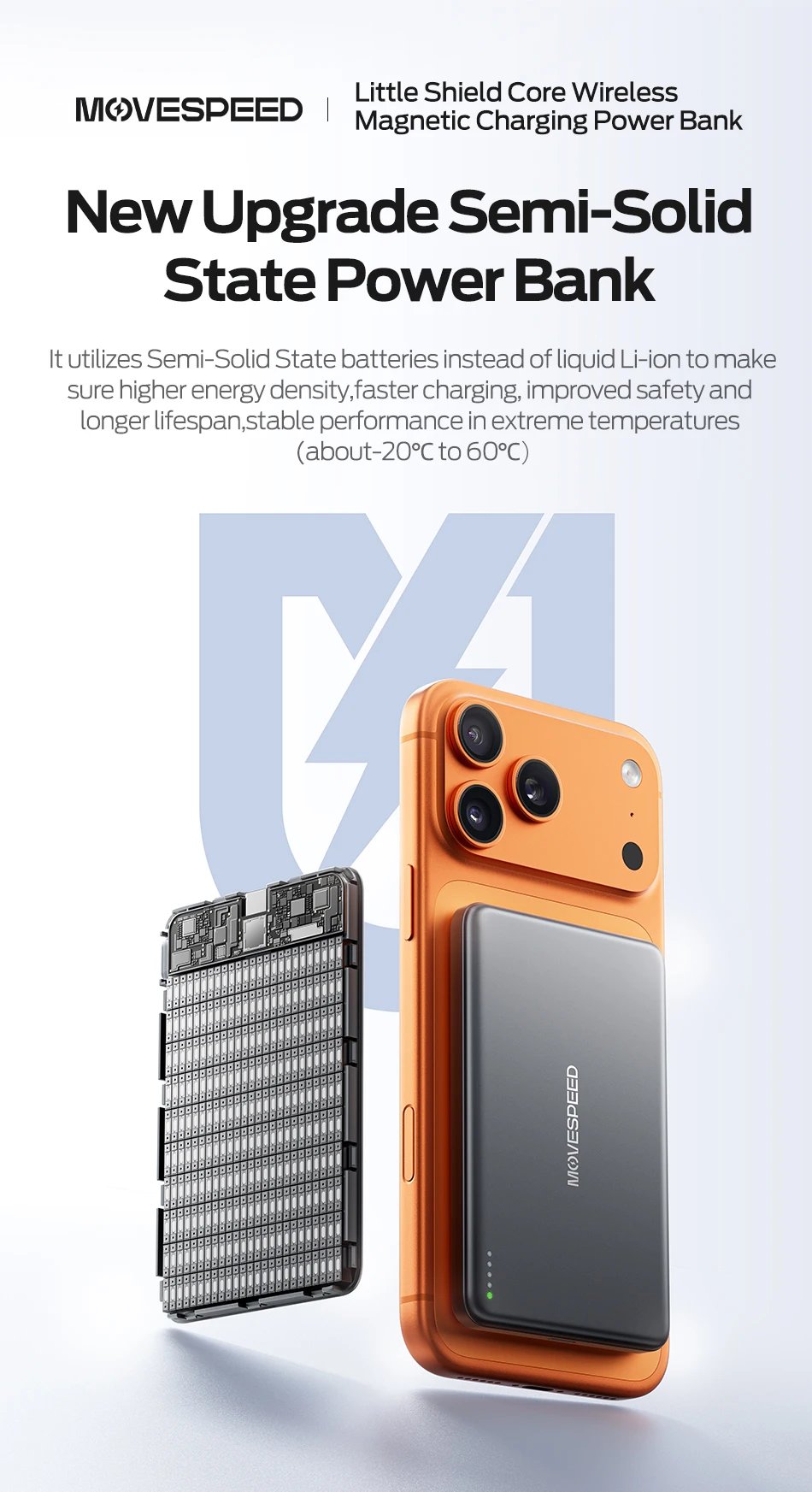 【CCC】MOVESPEED P07 Banco de energía de batería de estado sólido 10000 mAh 5000 mAh Banco de energía de carga inalámbrica magnética para iPhone 17 16 15 【CCC】MOVESPEED P07 Banco de energía de batería de estado sólido 10000 mAh 5000 mAh Banco de energía de carga inalámbrica magnética para iPhone 17 16 15