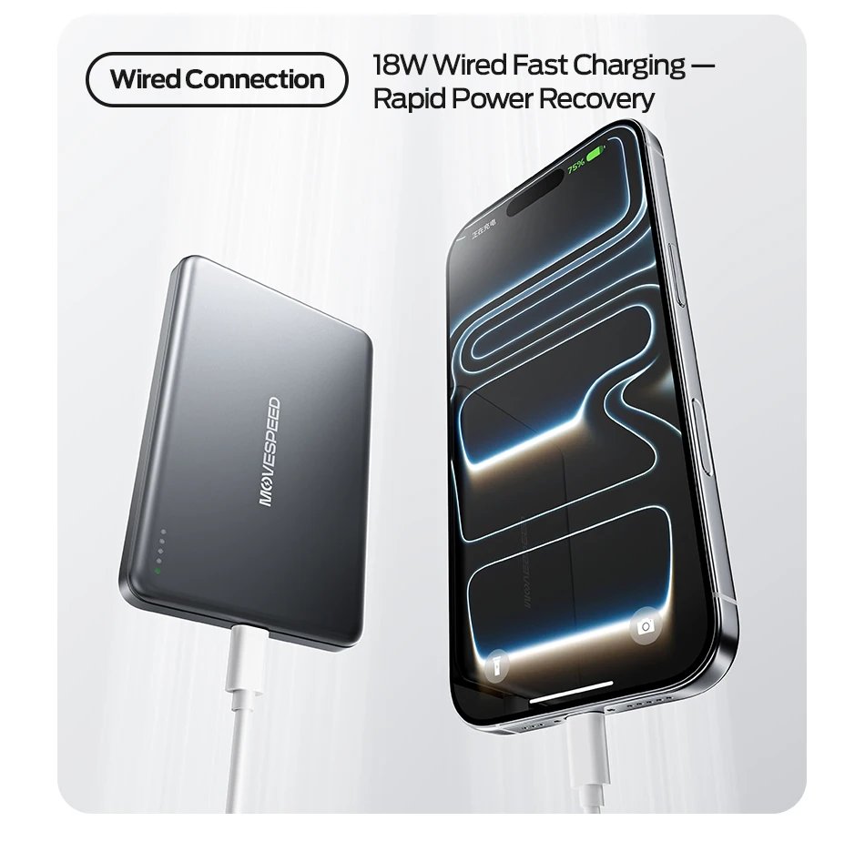 【CCC】MOVESPEED P07 Banco de energía de batería de estado sólido 10000 mAh 5000 mAh Banco de energía de carga inalámbrica magnética para iPhone 17 16 15 【CCC】MOVESPEED P07 Banco de energía de batería de estado sólido 10000 mAh 5000 mAh Banco de energía de carga inalámbrica magnética para iPhone 17 16 15