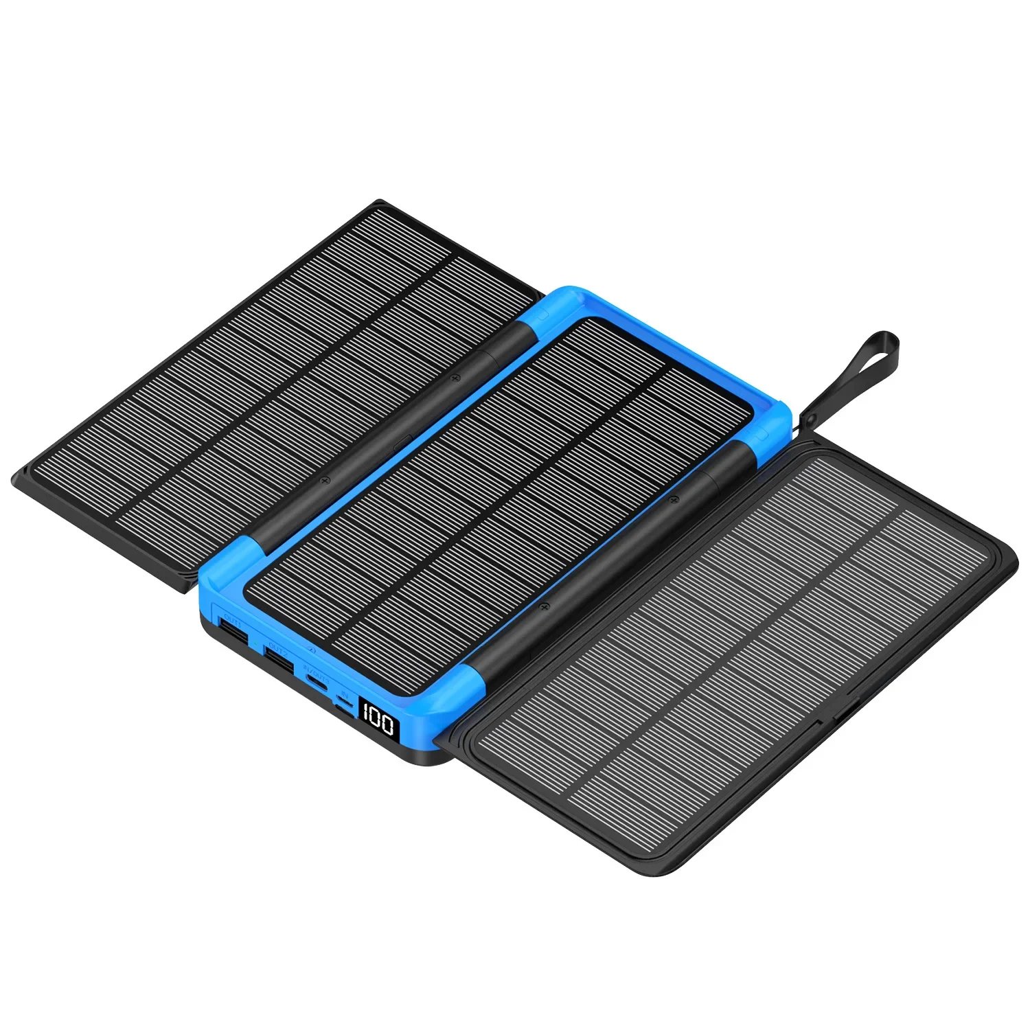 Banco de energía Solar plegable, cargador inalámbrico Qi, 3 paneles solares, para IPhone 15, 14, 13, Huawei, Xiaomi, 20000mAh Banco de energía Solar plegable, cargador inalámbrico Qi, 3 paneles solares, para IPhone 15, 14, 13, Huawei, Xiaomi, 20000mAh