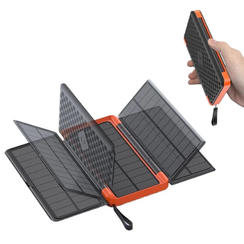 Banco de energía Solar plegable, cargador inalámbrico Qi, 3 paneles solares, para IPhone 15, 14, 13, Huawei, Xiaomi, 20000mAh - Image 6